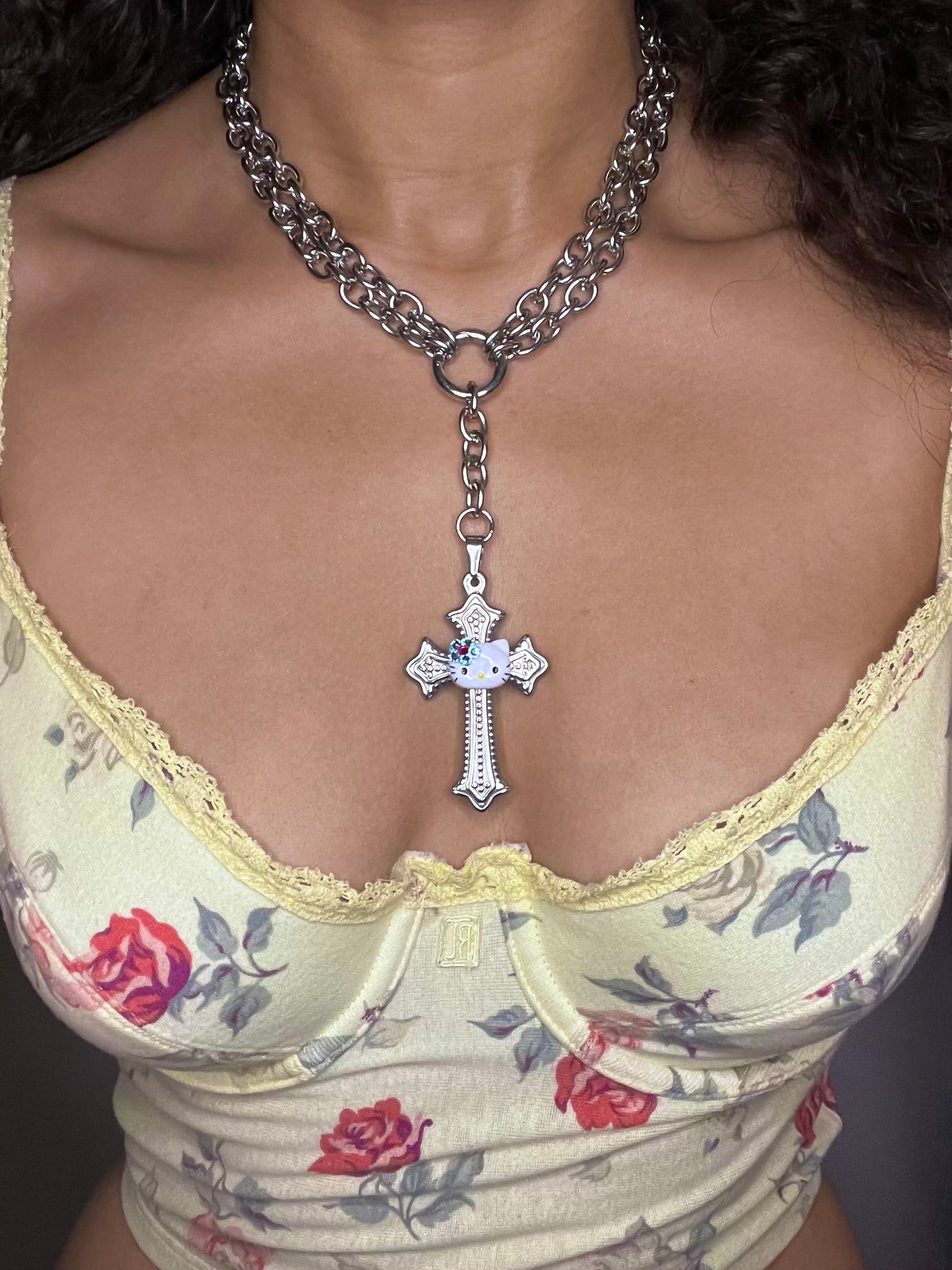 Hello Kitty Rosary Choker Necklace