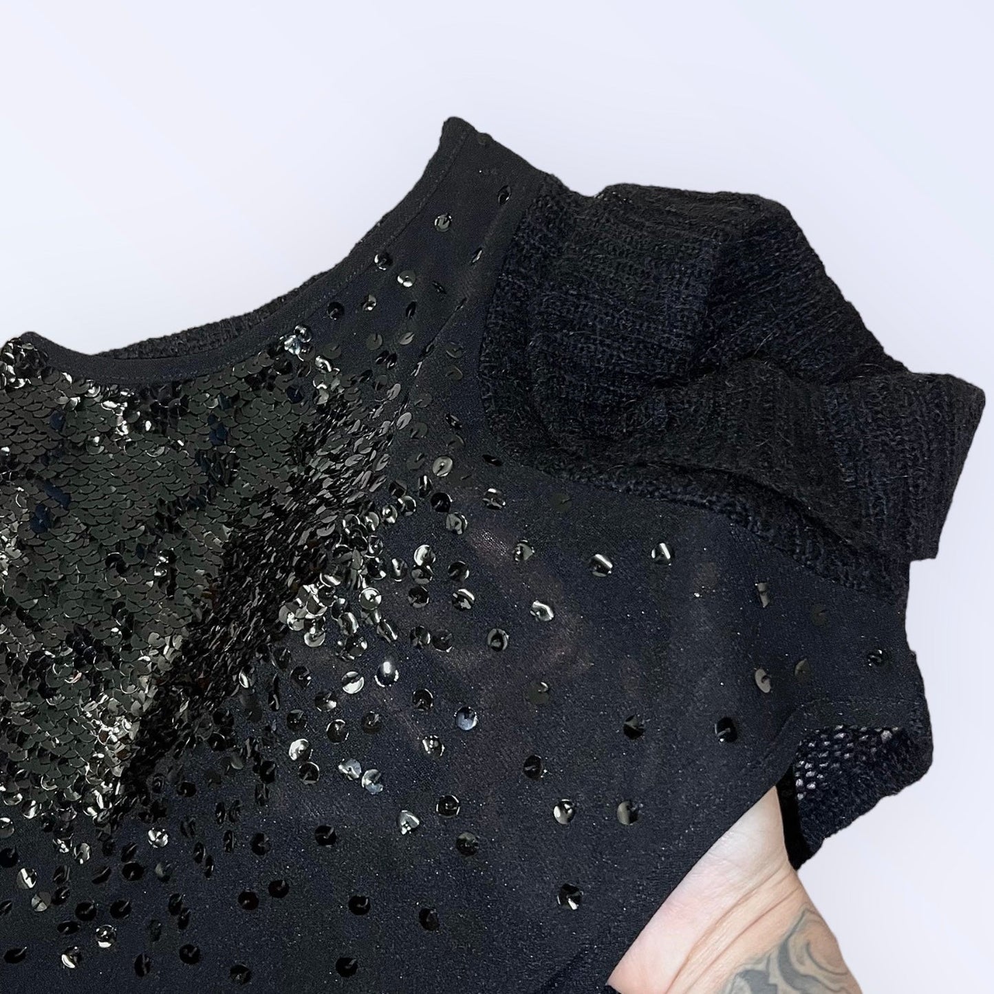 Sheer Sequins Knit Tank