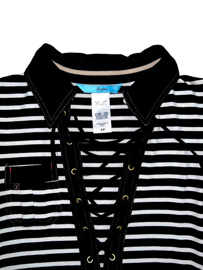 Marciano Striped Lace Up Shirt