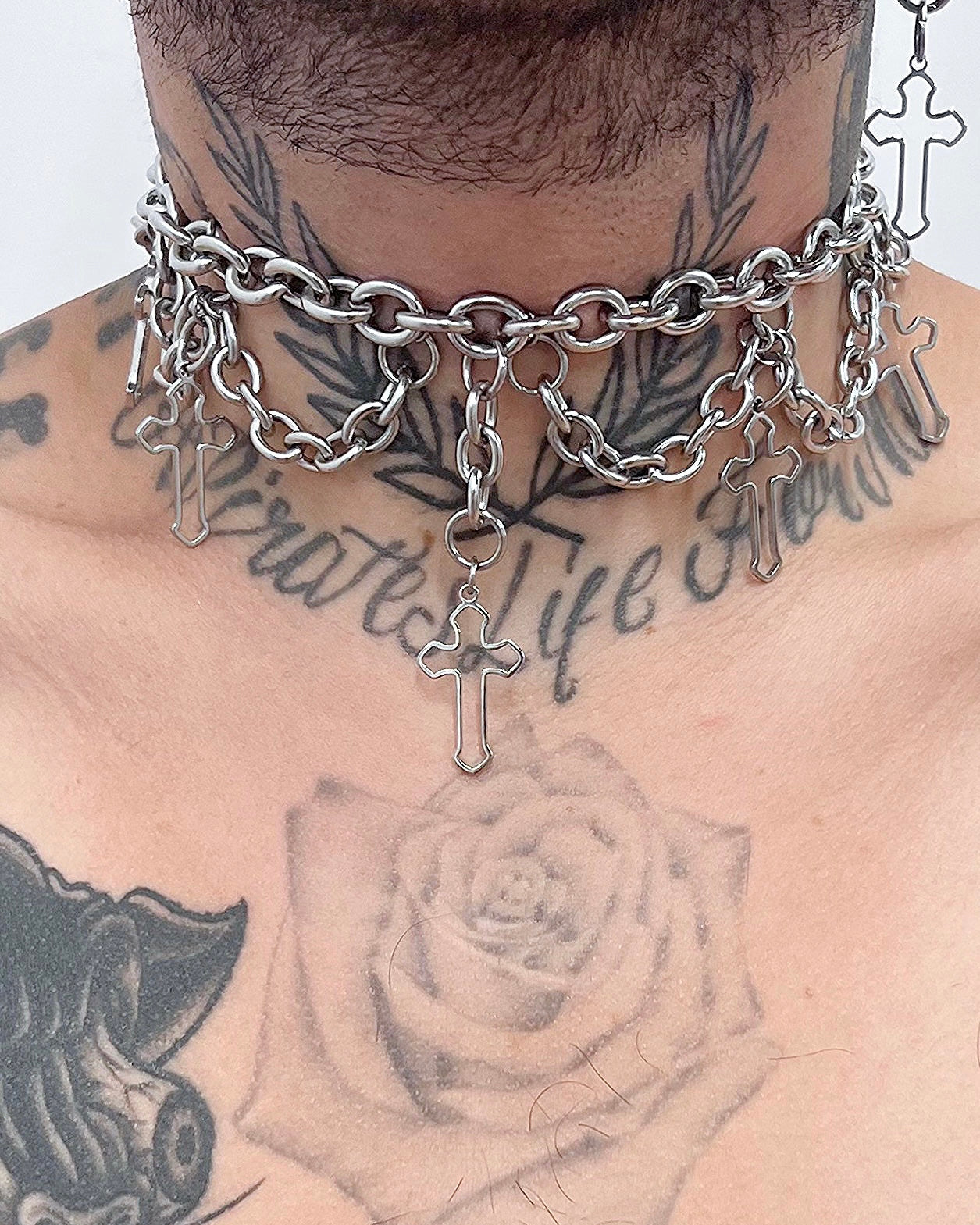 Cross Chandelier Choker